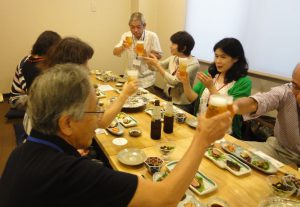 会場を「一層庵　紬」に移しての暑気払い